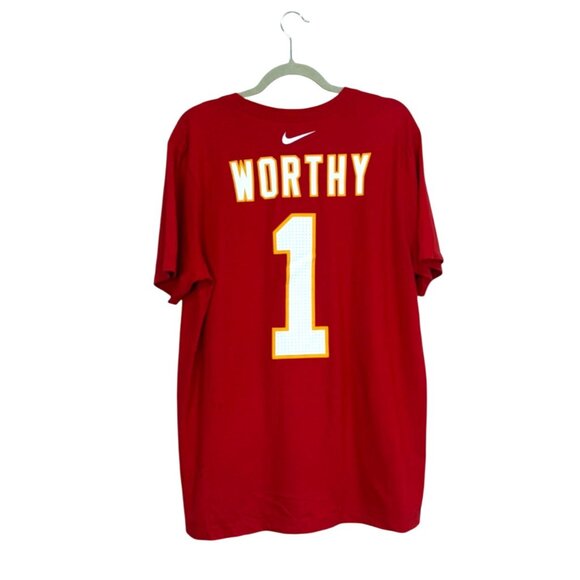 Kansas City Chiefs #1 Worthy Red NFL Team Apparel T-Shirt Nike Size L NWT - Picture 1 of 8